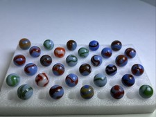 354 Lot Of 30 Vintage Alley Agate Swirl Marbles 