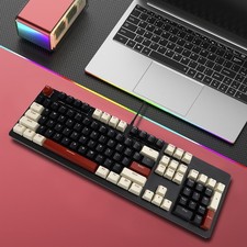104-Key Wired Mechanical Linear Switch Gaming Keyboard Blue Switch Black