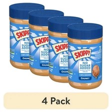 4 pack SKIPPY Chunky Peanut Butter Spread No Sugar Added 7 g Protein ShelfStable