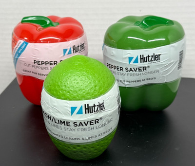 Group of 3 Brand New Hutzler Vegetable Fruit Keepers Lime Green & Red Pepper