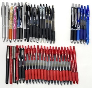 Lot of 45 Pens Black Blue Red Ink Gel Roller Ball BallPoint