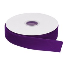 Velvet Ribbon 1 Inch x 10 Yard Single Face Spool Silky Dark Purple