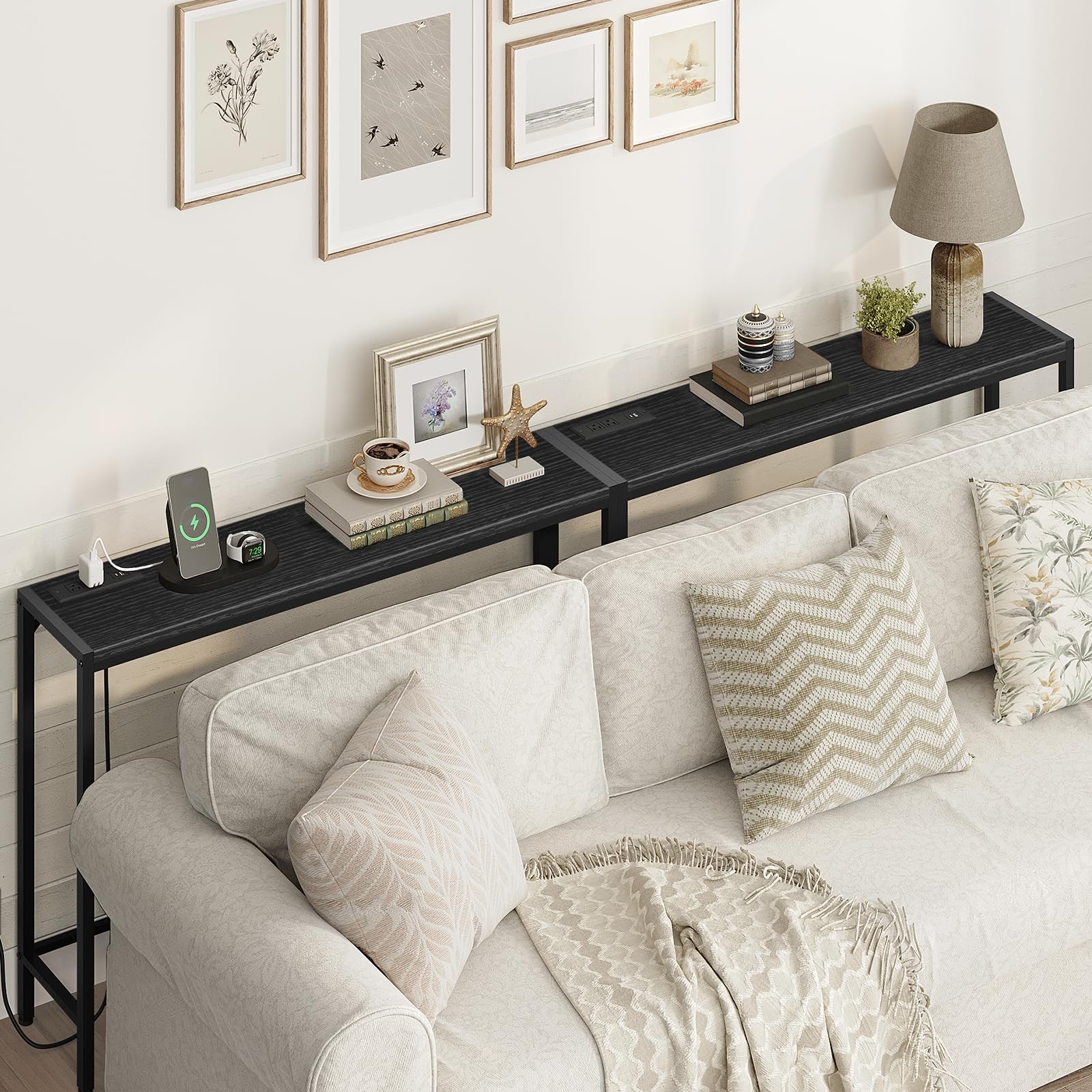 MAHANCRIS Console Table, 2 Pack Narrow Sofa Table, 43.3” Entrance Table with ...