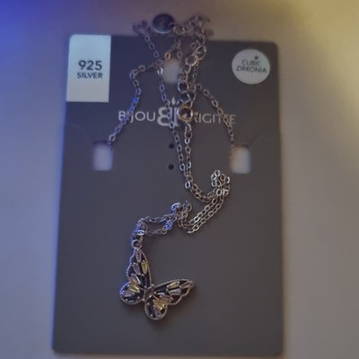 Bijou Brigitte 925 Sterlingsilber Halskette Schmetterling-Anhänger Zirkon