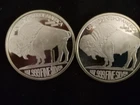 Silver total 2 Oz Total 2each of 1oz Buffalo Rounds Nice .999 Fine