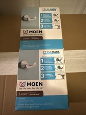 Moen Lindor Chrome Double Robe Hook MY8703CH Press  Mark Installation