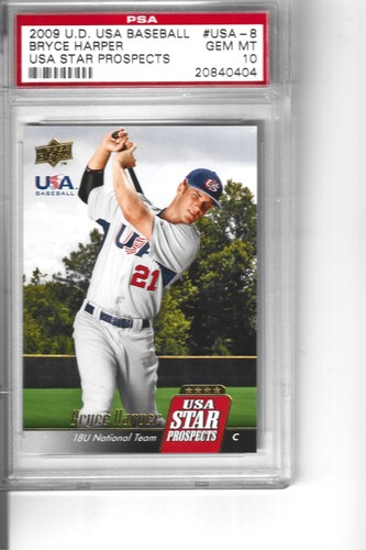 2009 UPPER DECK USA BASEBALL USA STAR PROSPECTS BRYCE HARPER PSA 10---QTY