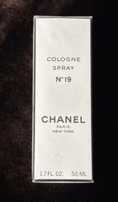 Vintage 1988 CHANEL No 19 Eau de Cologne 1.7oz 50ml Splash SEALED Original Box