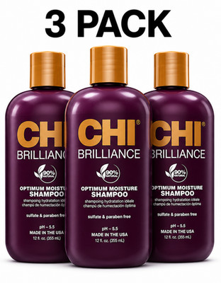 3 x CHI Brilliance Optimum Moisture Shampoo Olive & Monoi Oils  355 ml/12 fl oz