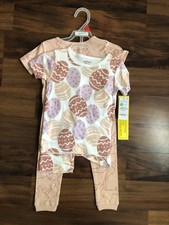 Carter  s Girls Pajama Set 2T Easter Bunny Egg Print Short Sleeve Leggings NWT