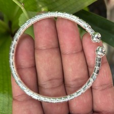 Adjustable 925 Silver Bangle Silver Ball Bangle Designer Unisex Bangle SBB001