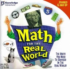 Math For The Real World PC MAC CD children learn coin chance dollars change time