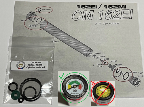 CM Morini Pistol o'ring seals set / Service kit 162Ei / 162Mi / 162E & Cylinder - Afbeelding 5 van 7
