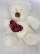 Russ plush White Teddy Bear knit heart Bear Hugs love 7" Valentines