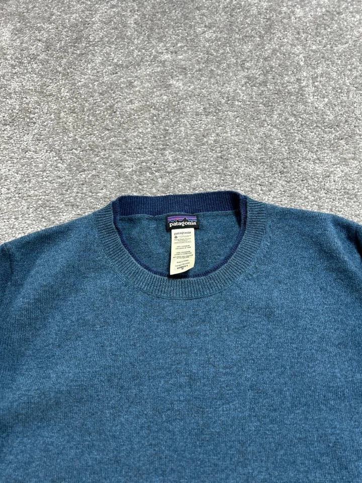Patagonia переработанный кашемир свитер женщин средний синий ребристый отделки ворота - Изображение 3 из 4