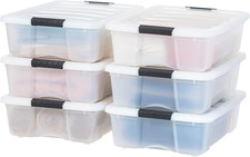 6-Pack 27 Quart Storage Bins with Lids - 27 Qt - Pearl 585066