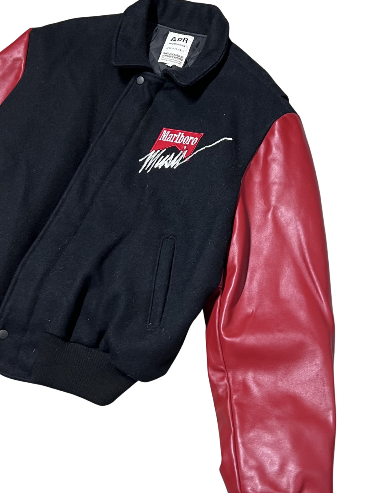 Rare Vintage Marlboro Music Varsity Jacket XL Wool Leather Sleeve Tobacco Promo image 6