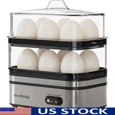 Rapid Egg Cooker Electric 12 Eggs Omelet Maker Egg Poacher & Vegetable Steamer