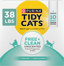 Free and Clean Unscented Clumping Cat Litter with Odor Control - 38 Lb. Box