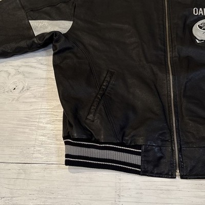 Vintage 90s NFL G-III Carl Banks Oakland Raiders Full Zip Leather