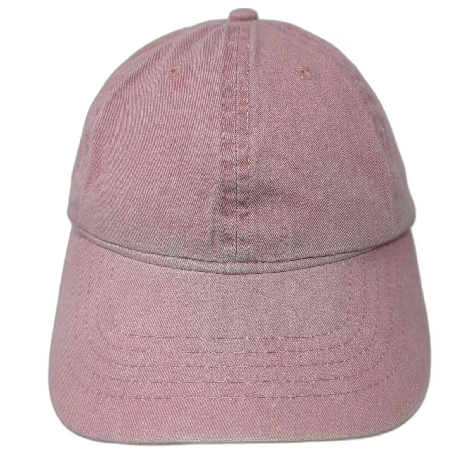 Pink Baseball Cap Hat OS Strapback Plain Solid Adjustable Cotton Unstructured