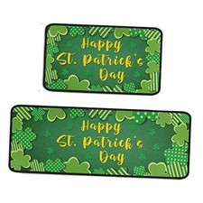 St Patricks Day Kitchen Rugs Set 2 Pieces Non Slip Shamrock St Patricks Day-3