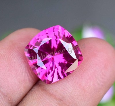 Flawless Natural Pink Ruby 14.75 Ct Cushion Master Cut Certified Mogok Gemstone