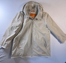 Weatherproof Vintage Women's Hooded Rain Jacket beig Polyurethane large