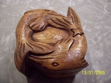 Wooden Dolphin Puzzle Box