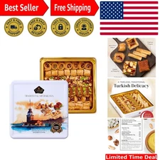 Exquisite Turkish Baklava Gift Box – Assorted 48 Pieces in Elegant Metal Case