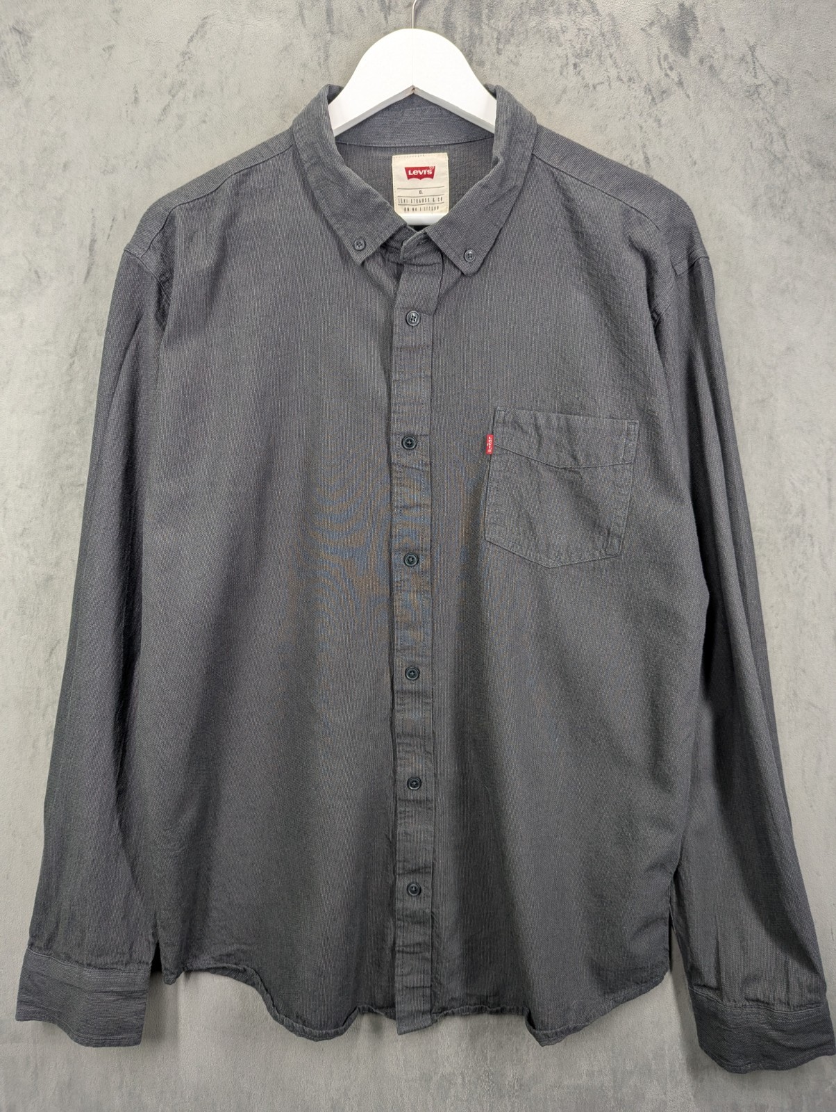 Levi's Men's Long Sleeve Shirt Size XL Textured 100% Cotton Grey Button Up