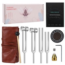 Tuning Forks for Healing Set 128Hz, 136.1Hz, 256Hz, 384Hz Resonance White
