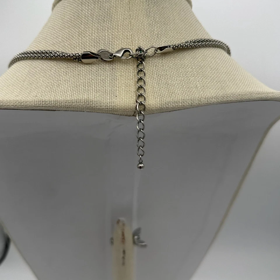 Collar Lia Sophia Celestial Tono Plata Disco Bola Imitación Perla Orbe Borla 25"" Foto 3 de 4