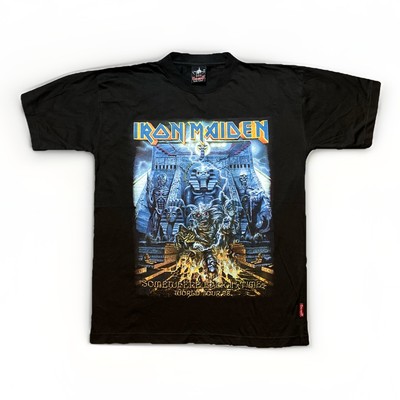 2008 IRON MAIDEN Men s L Tour Tshirt Cold Blood Cotton Somewhere Back In Time