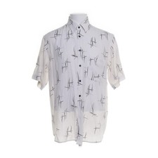 Versace Classic, Kurzarmhemd, Größe: L, Vintage, Weiß/Schwarz, Baumwolle #1CP