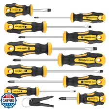 Amartisan 10-Piece Magnetic Screwdrivers Set, 5 Phillips and 5 Slotted Tips P