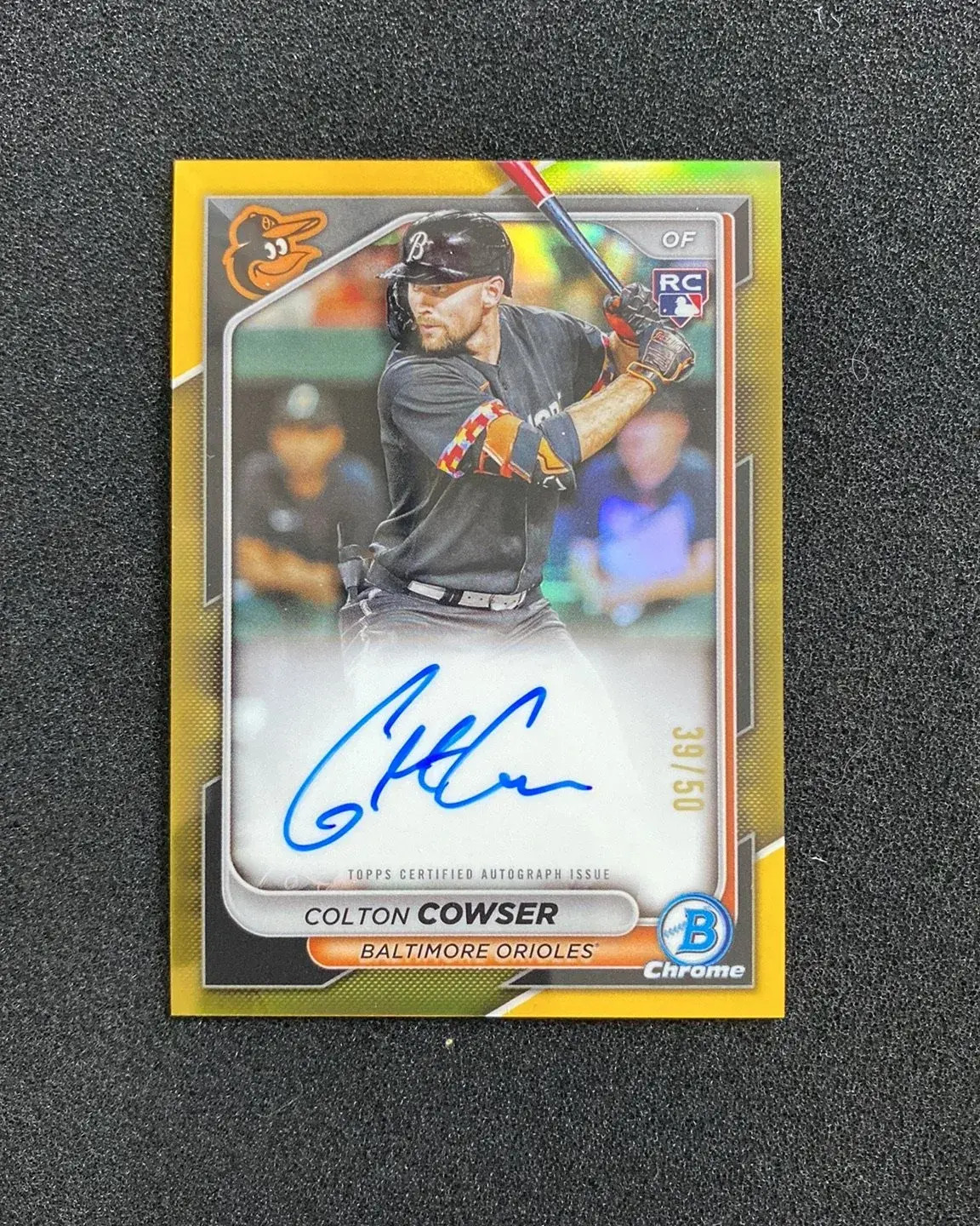 2024 Topps Bowman Chrome Gold #CRA-CC Colton Cowser RC Rookie Auto 39/50 OH20
