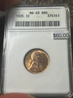 1925 Lincoln Cent, PCGS MS 63 RED, Tons of Red, Tough Early Date, Phenomenal!