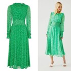 NWOT NEW Ghost London Silana Dress Kelly Green Floral cottagecore Boho XL