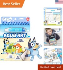 Bluey Aqua Art - Reusable Water Reveal Activity Pages With Water Pen for No-M...