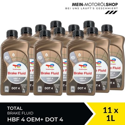 Total Brake Fluid HBF 4 OEM+ DOT 4 FORD Bremsflüssigkeit 11x1 Liter = 11 Liter