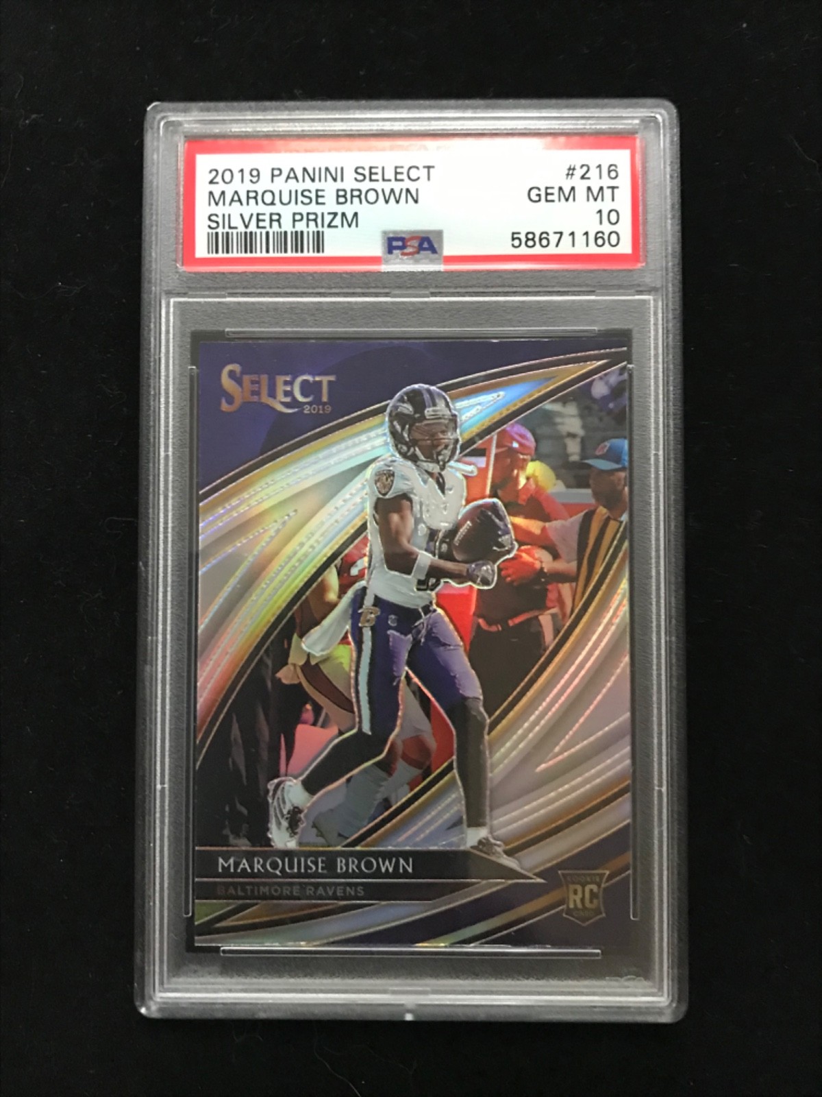 2019 Panini Select - Field Level Marquise Brown #216 Silver Prizm (RC) PSA 10