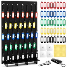 Acrylic Black Key Hooks Board Rack with 38 Hooks 40 Key Tags 1 Labels 4 Wall ...