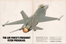 General Dynamics F-16 Fighting Falcon Vintage Magazine Print Ad 1980s USAF