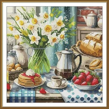 Creative Сross Stitch Embroidery Kit "Breakfast for the soul" Nova Sloboda
