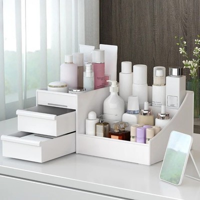 Cosmetics Skin Care Drawer Storage Box Shelf Organizer Plastic