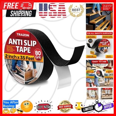 Grip Tape - Heavy Duty Anti Slip Tape for Stairs Outdoor/Indoor Waterproof 2I...
