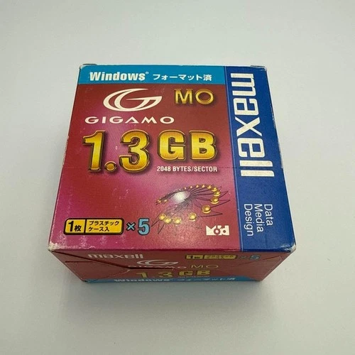 [ New ] MAXELL GIGAMO MO 1.3GB Magneto Optical Disk lot of 5 250818