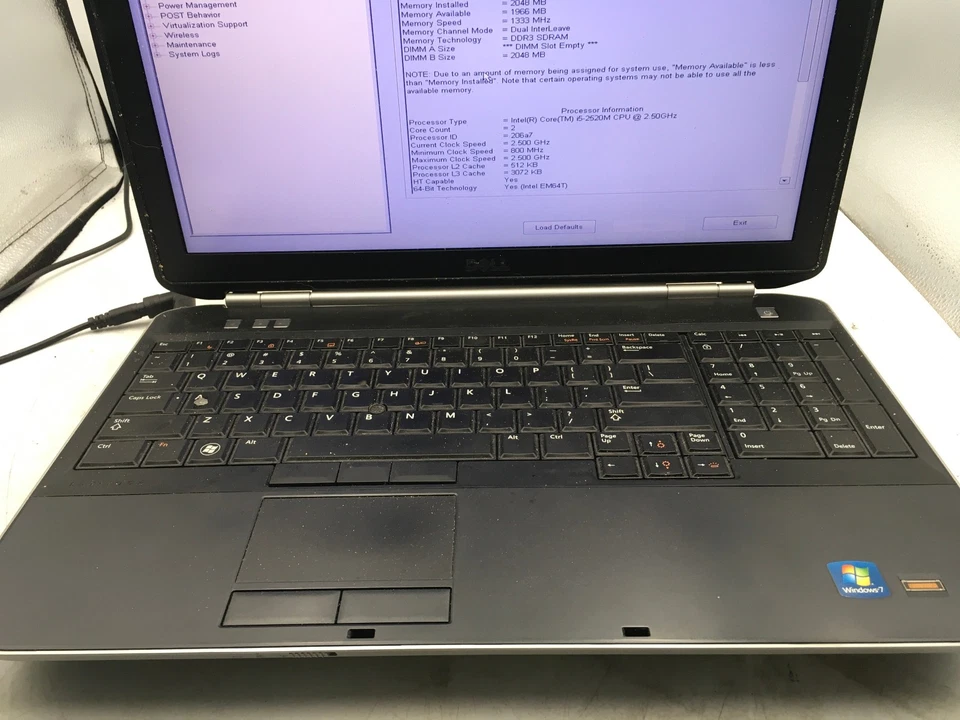 DELL LATITUDE E5520 - BOOTS TO BIOS - INTEL I5 2520M - 2GB RAM - 15" - READ - BB - Image 3 of 4