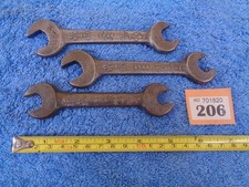 3 x 1944 Whitworth BSF / BSW WW2 Military Vehicle Spanner, War Dept 'Crows Foot'